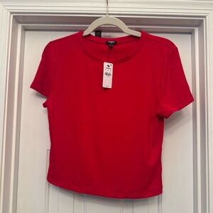 Express Bright Red Short Sleeve Tee